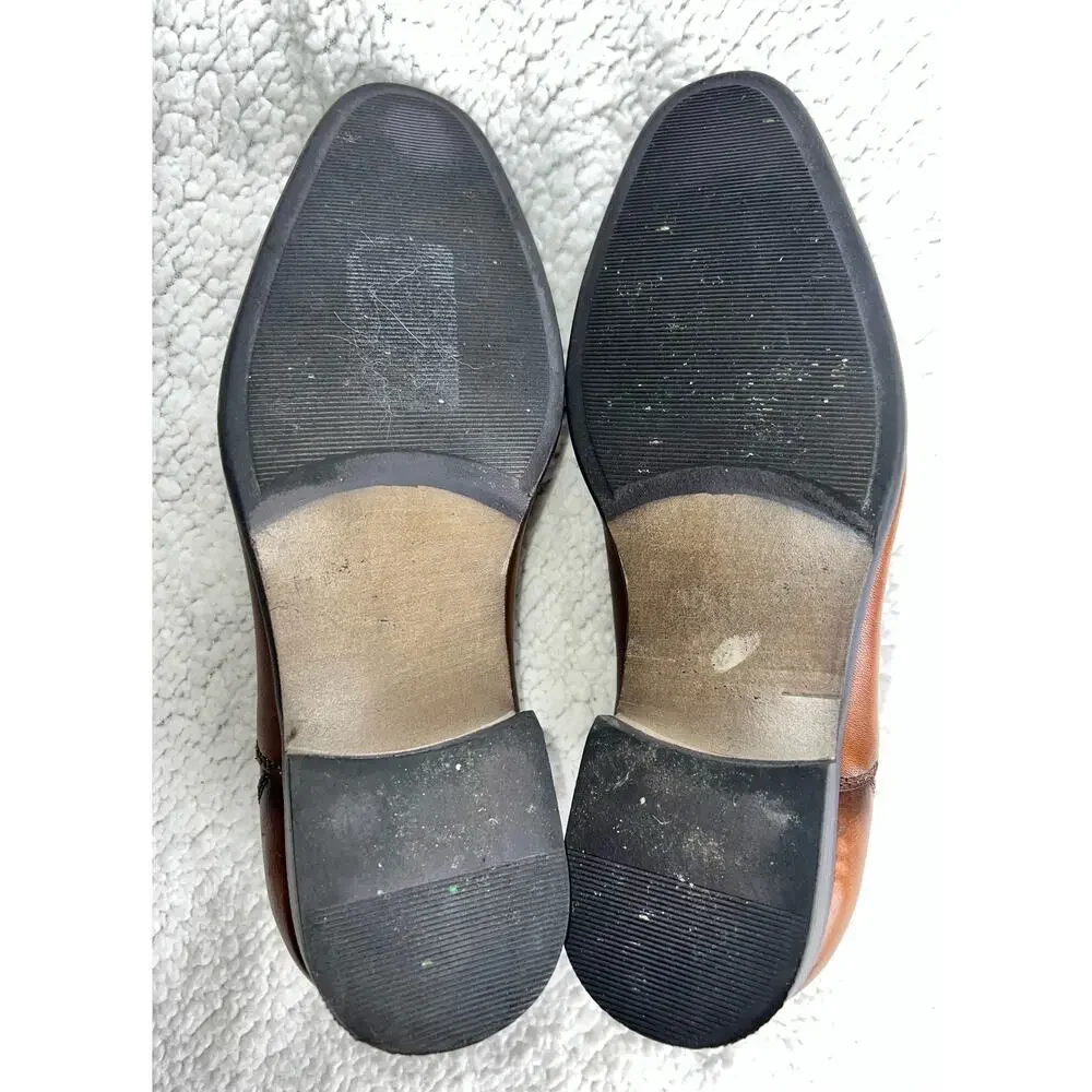 Nordstrom Cap Toe lace-up Oxford Cognac leather ortholite insole - Sz 8.5 - H19